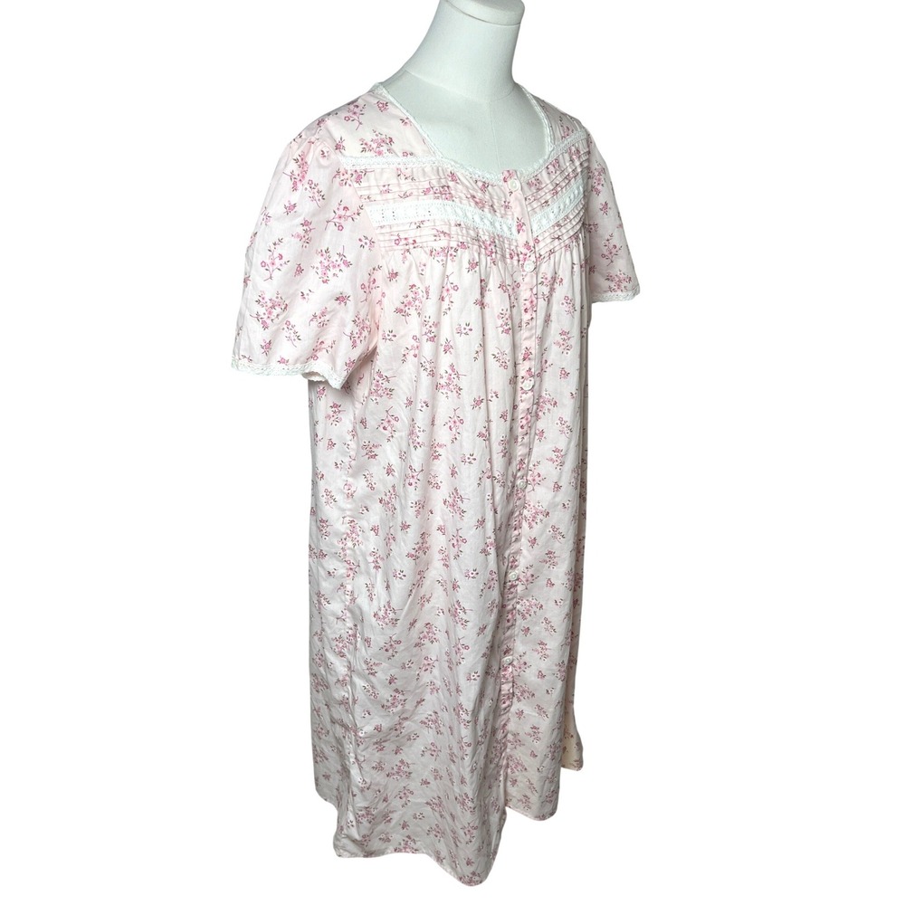 Pink‎ Floral Muumuu House Dress Lounger Cottagecore Adonna Women L